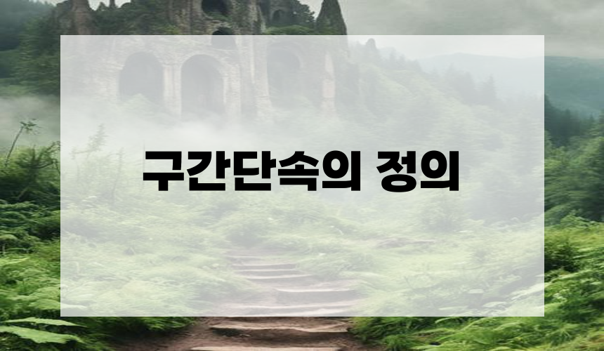 구간단속의 정의