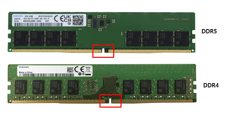 DDR4 DDR5 Notch 차이