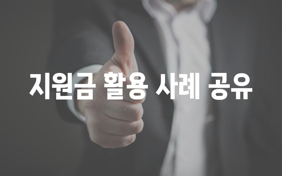 지원금 활용 사례 공유