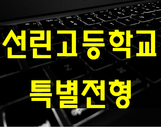  선린인터넷고등학교 (선린고)특별전형 진학준비!