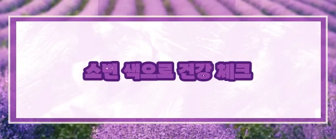 소변 색깔로 보는 건강 (+이상징후)