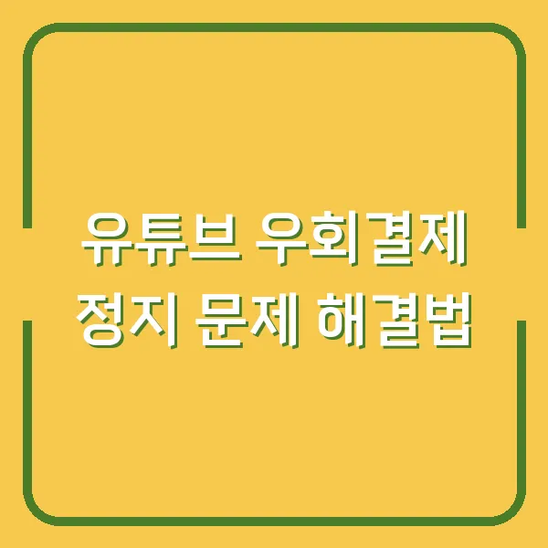 유튜브 우회결제 정지 문제 해결법