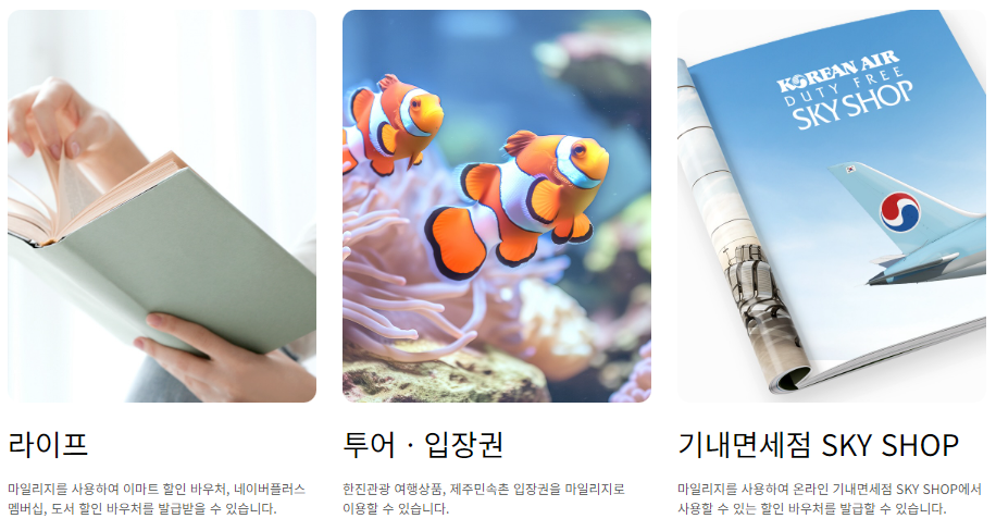 대한항공 마일리지 사용방법