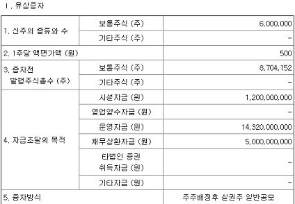 형지글로벌-유상증자