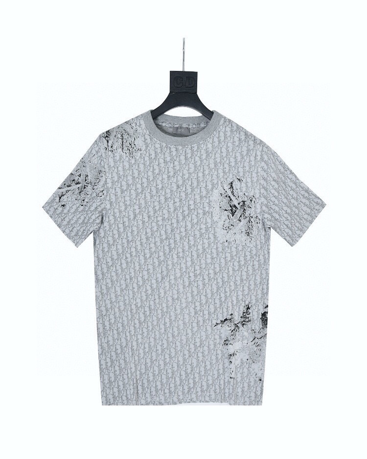  [DIOR x DANIEL ARSHAM] 디올 X 다니엘 아샴 이로디드 오블리크 OBLIQUE 자카드 반팔 티셔츠 023J615E0626_C888