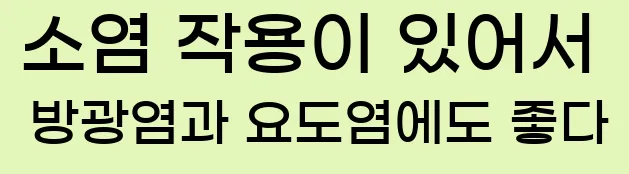  5. 소염 작용이 있어서 방광염과 요도염에도 좋다.