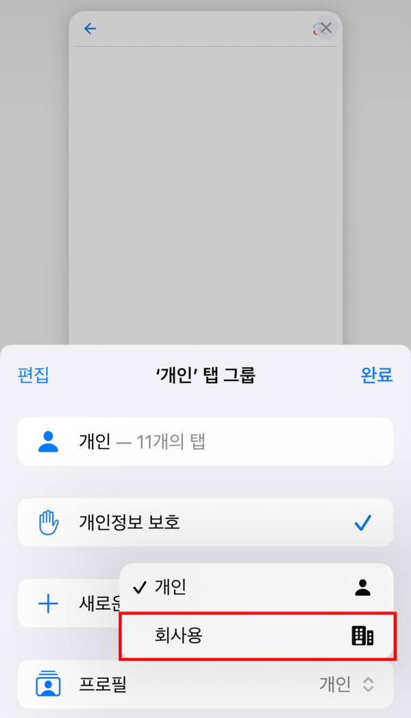 아이폰-사파리-프로필-선택-사진