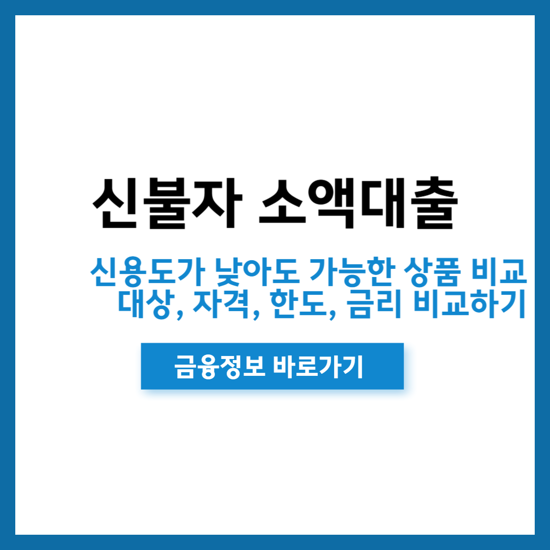 신불자 소액대출 가능한 곳 총정리