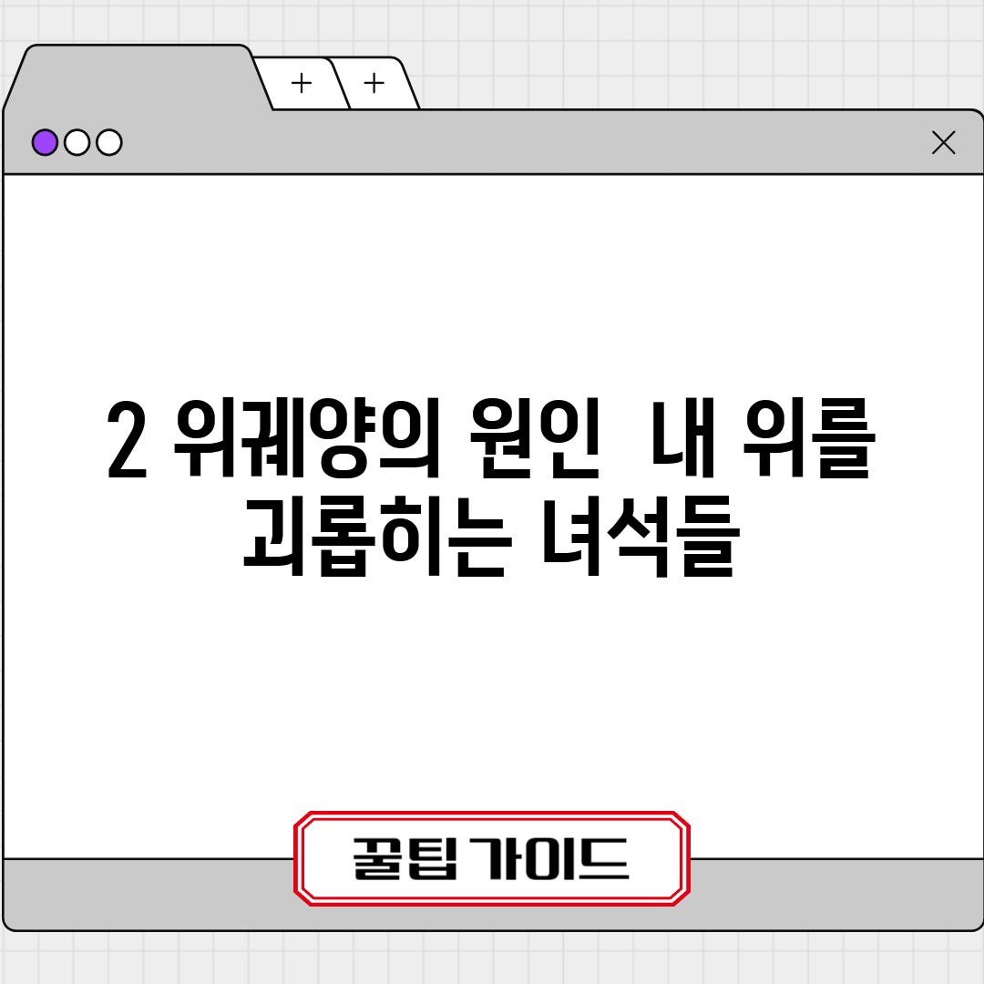 2. 위궤양의 원인:  내 위를 괴롭히는 녀석들!