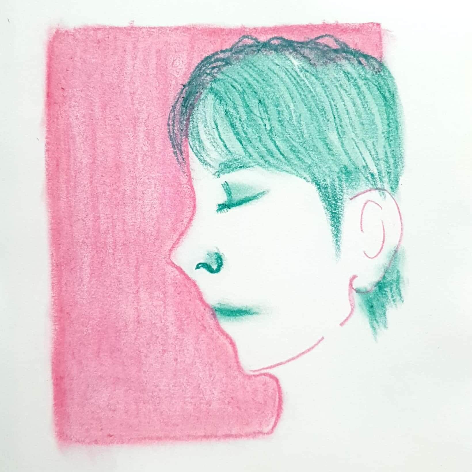  Pink Sunset 분홍 노을 / 일러스트 그림 드로잉 / 인물화 그리기