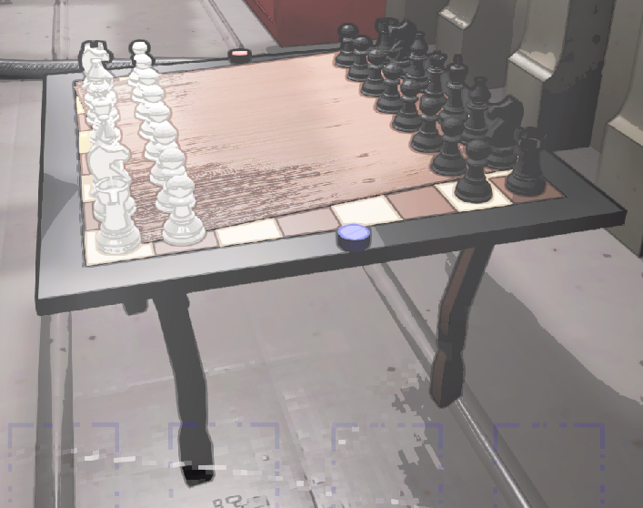 체스판 테이블 이용
