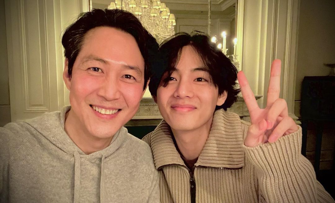  오징어게임의 이정재와 방탄소년단 뷔