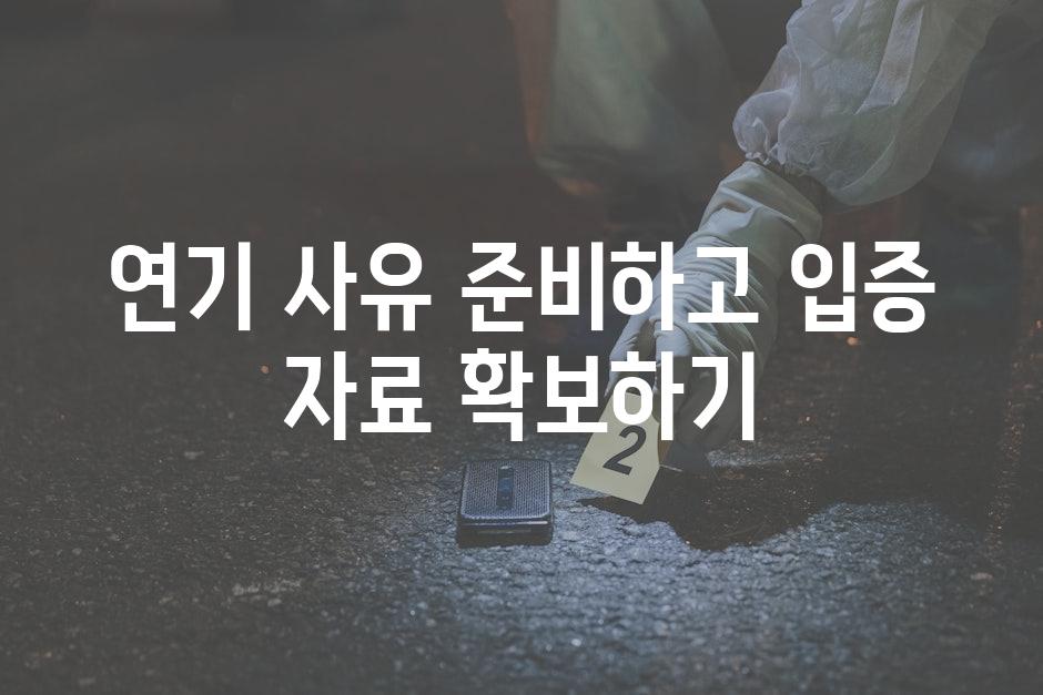 연기 사유 준비하고 입증 자료 확보하기