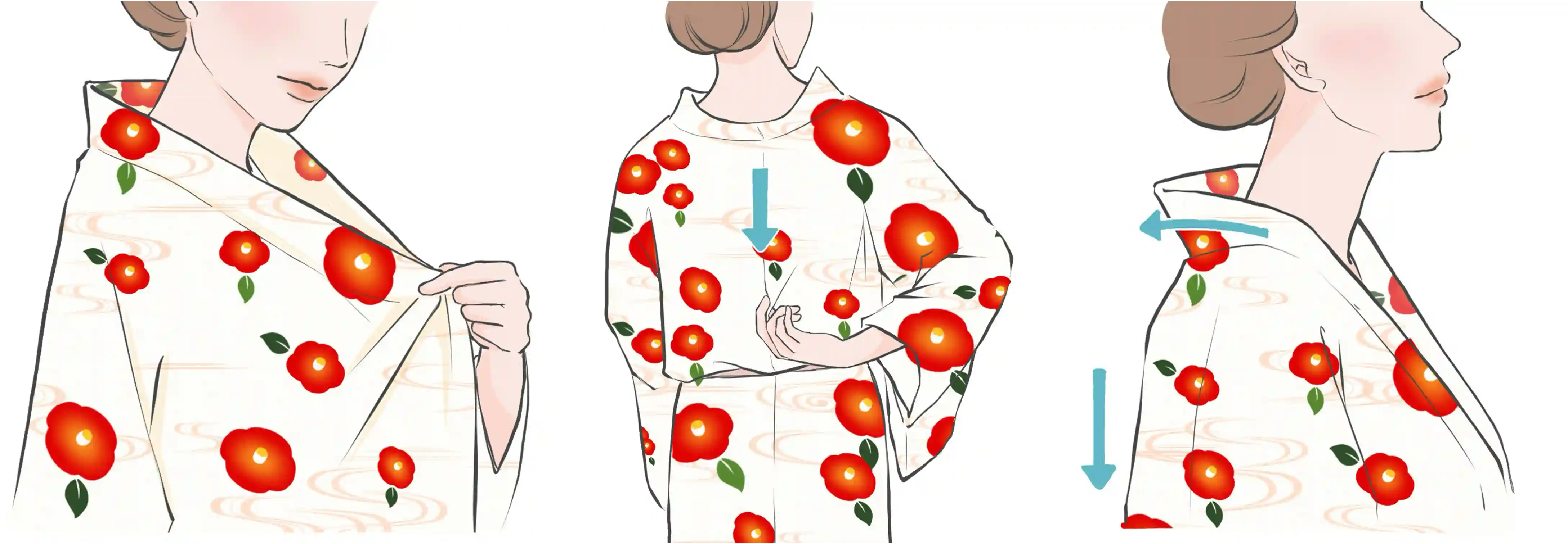 옷깃을 잡아당긴다