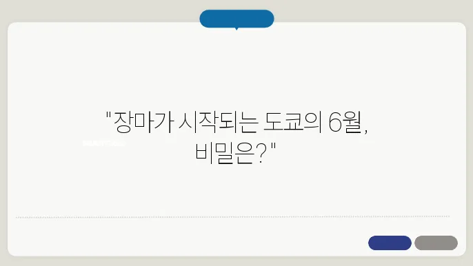 도쿄 6월 날씨