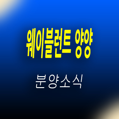  웨이블런트 양양 생활형숙박시설 강원도 오션 뷰 레지던스,호텔 분양가 및 잔여호실 안내
