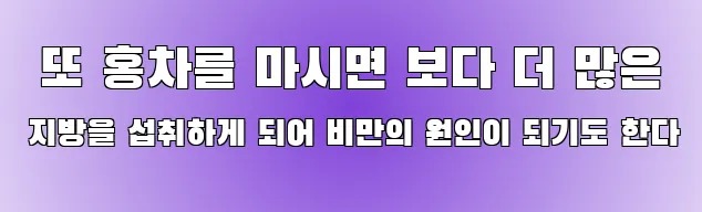  또 홍차를 마시면 보다 더 많은 지방을 섭취하게 되어 비만의 원인이 되기도 한다