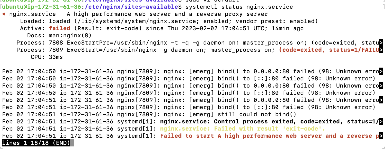 Nginx emerg bind to 0 0 0 0 80 failed 