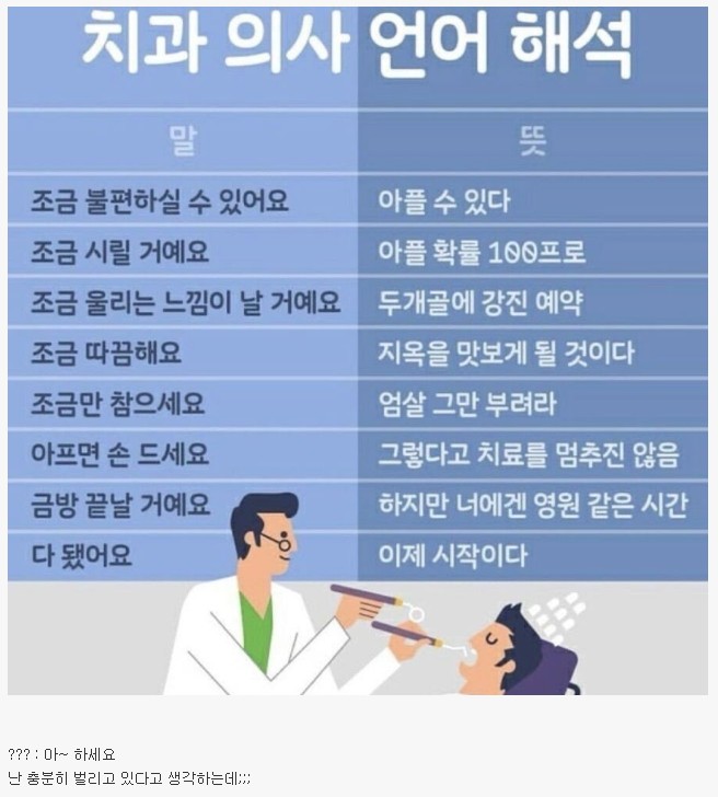  치과 의사 언어 해석