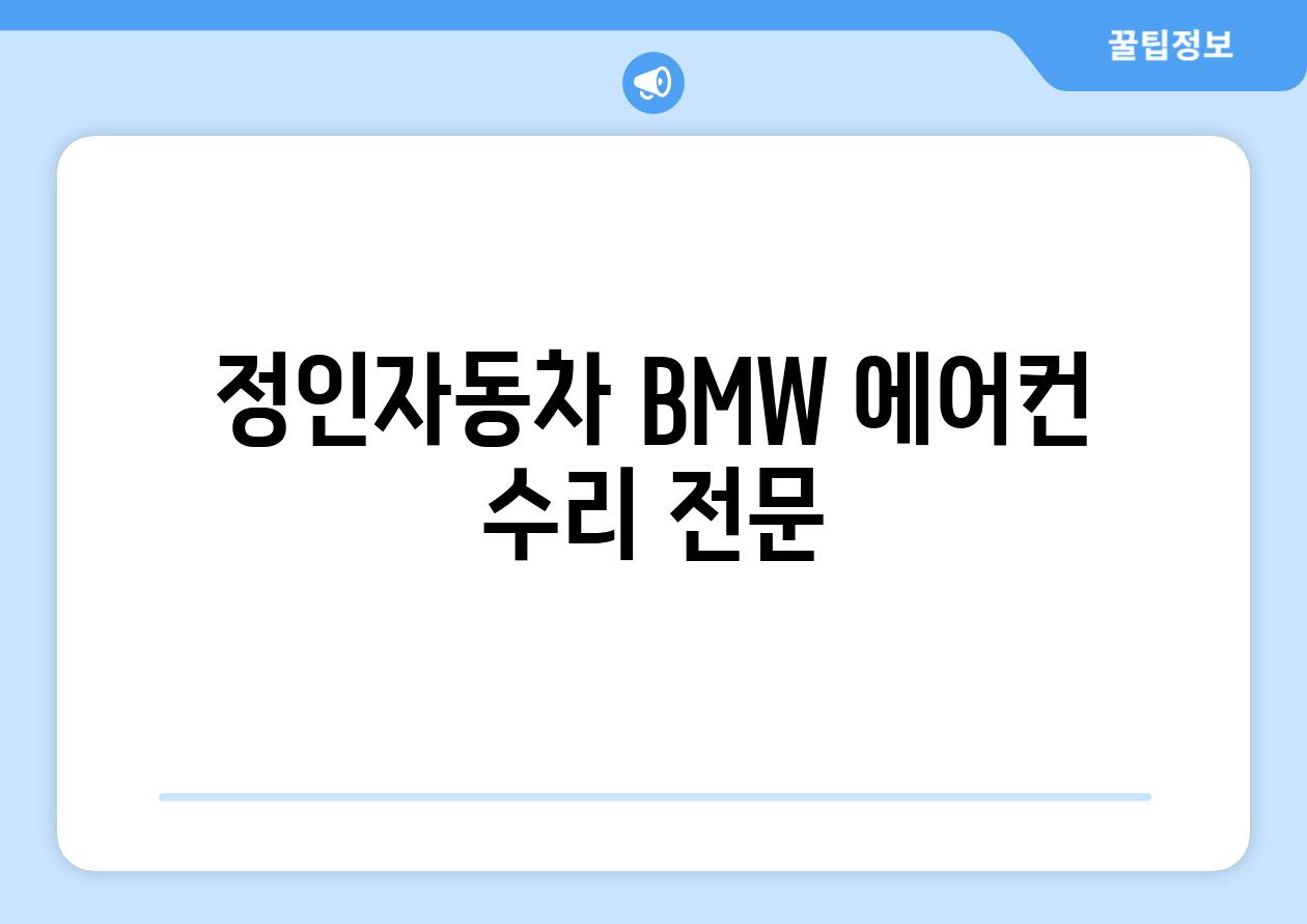 정인자동차 BMW 에어컨 수리 전문