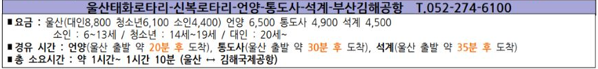 울산에서 김해공항 버스 정보
