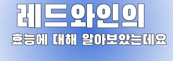  레드와인의 효능에 대해 알아보았는데요
