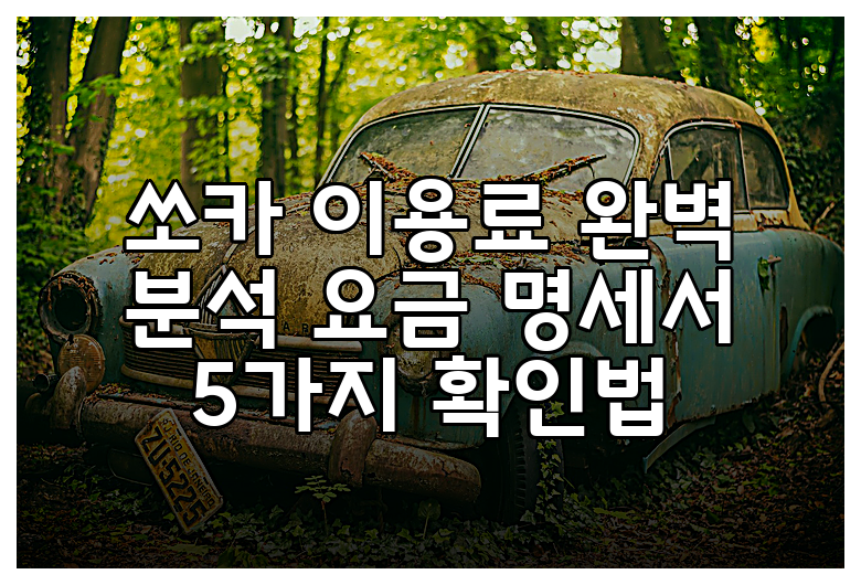 쏘카 이용료 완벽 분석 요금 명세서 5가지 확인법