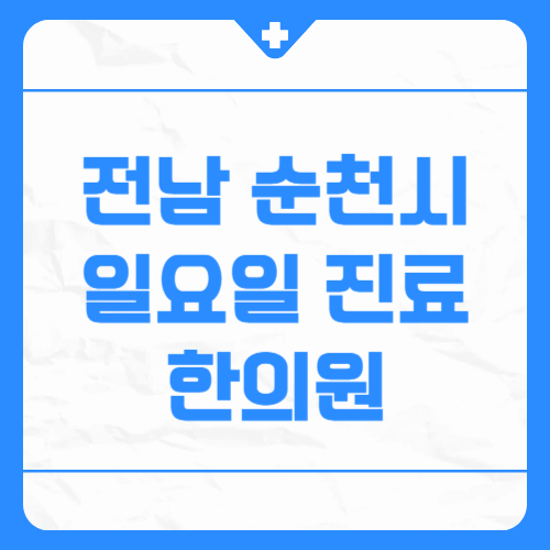 전남 순천시 일요일 진료 한의원