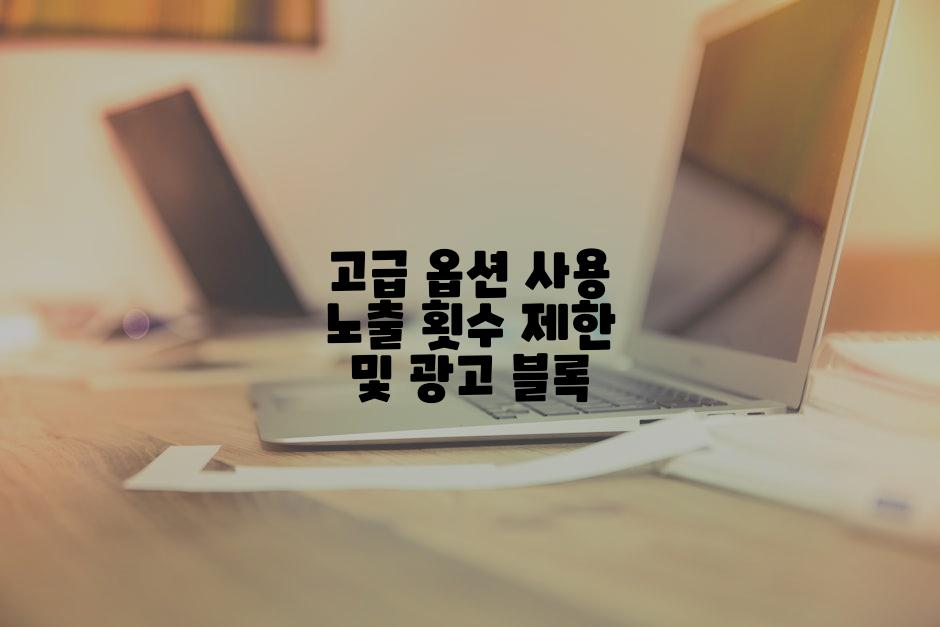 고급 옵션 사용 노출 횟수 제한 및 광고 블록