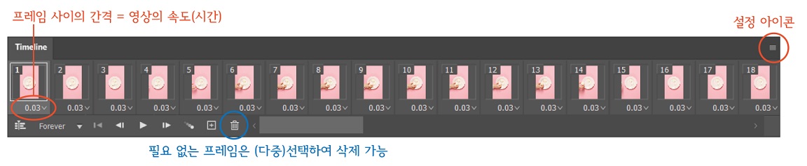 포토샵 Timeline(타임라인) 설명