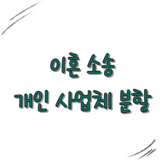 이혼 소송 개인 사업체 분할