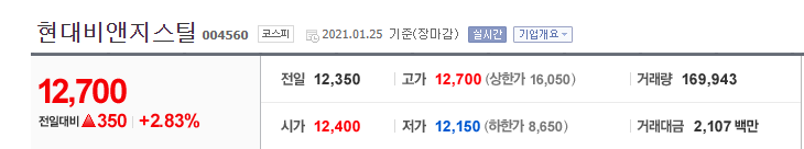  현대비앤지스틸 LG하우시스우 주가 주식 상승 이유
