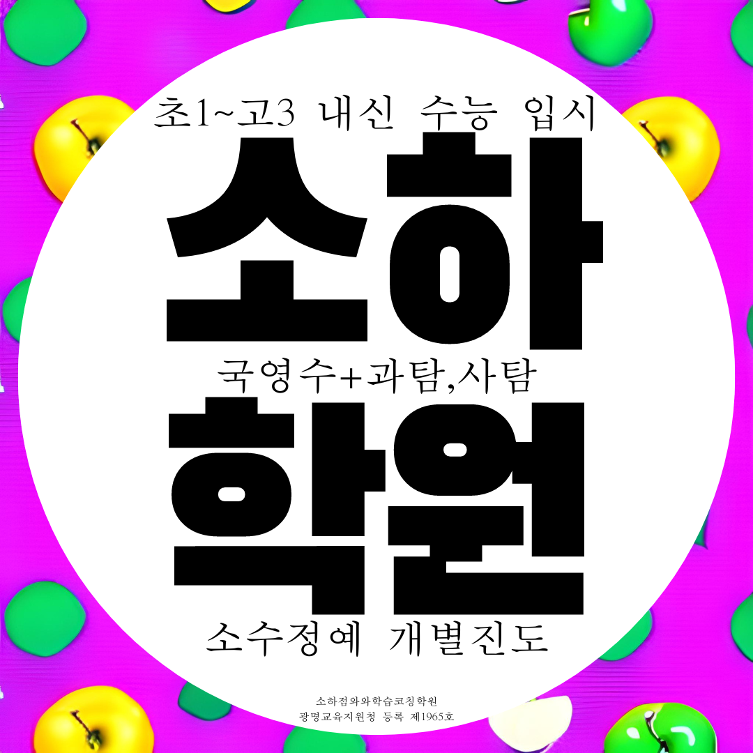  광명 소하동 와와학습코칭센터 전과목 종합학원 소수정예 개별진도