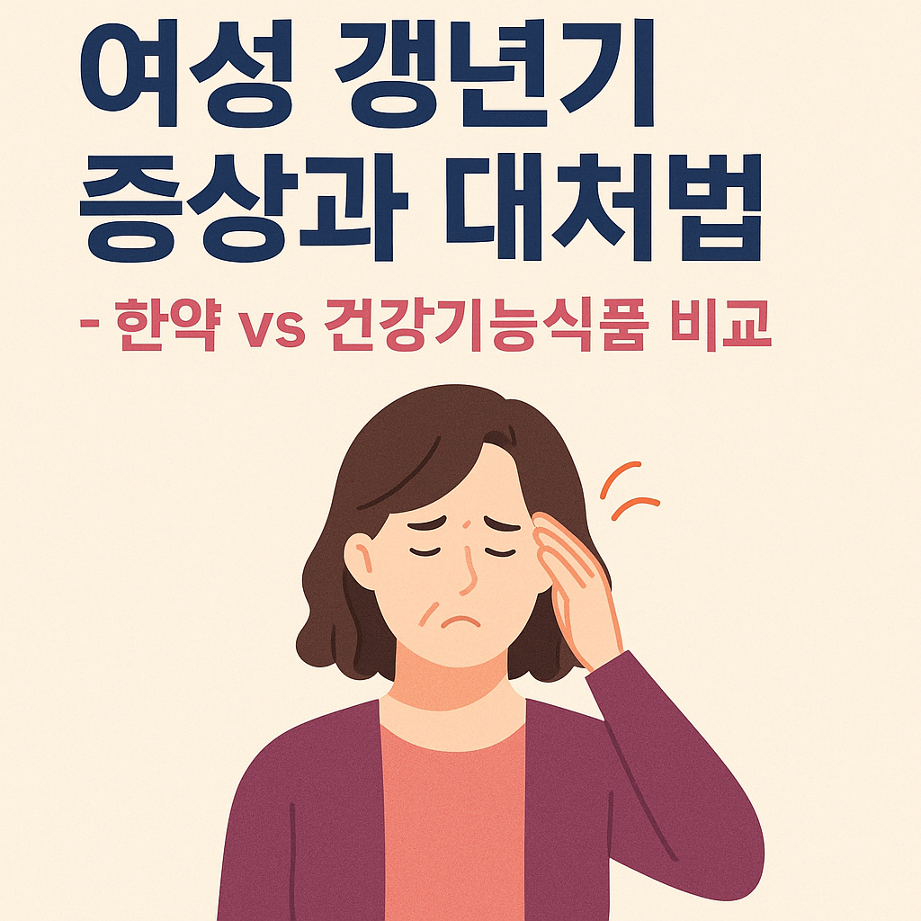 여성 갱년기 증상과 대처법 – 한약 vs 건강기능식품 비교