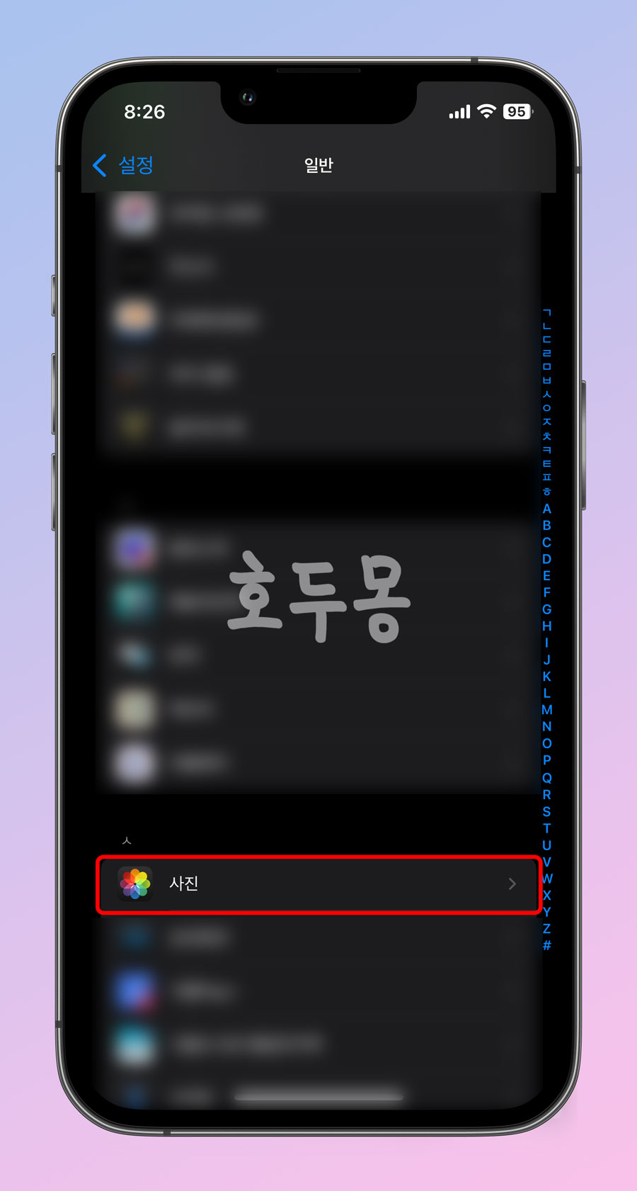 사진 설정