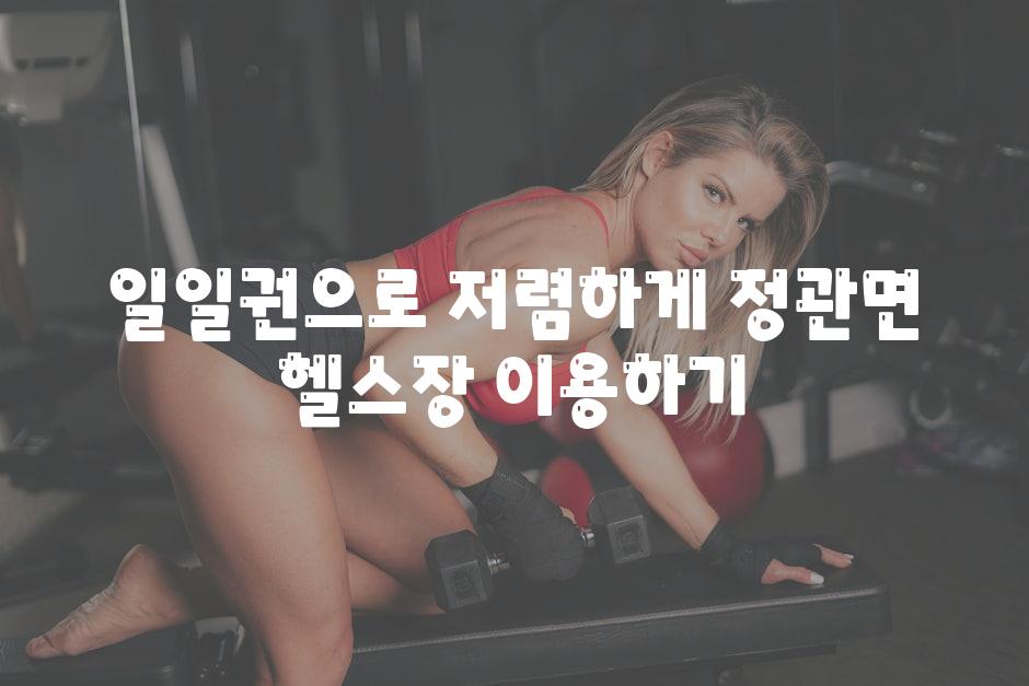 일일권으로 저렴하게 정관면 헬스장 이용하기