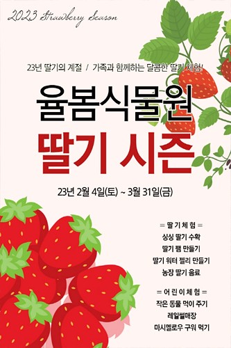 율봄식물원 딸기 제철 시간표