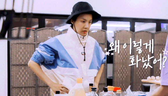  방탄소년단 인더숲, 음식이 안되어 있어서 화난(?) 호석이