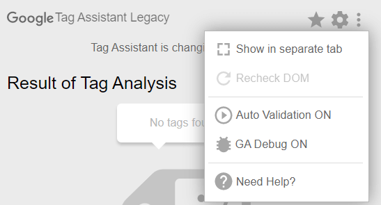google tag assistant lengacy tip