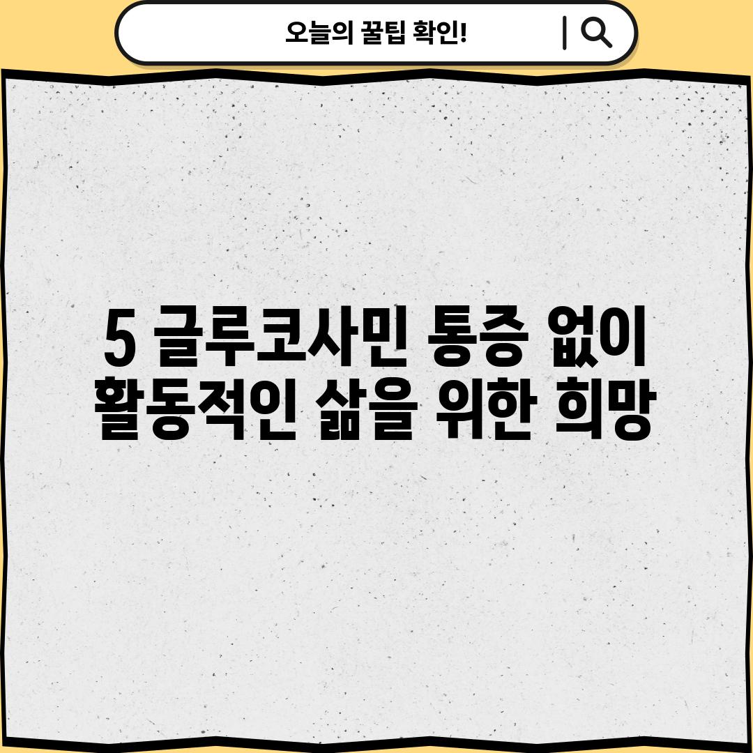 5. 글루코사민: 통증 없이 활동적인 삶을 위한 희망