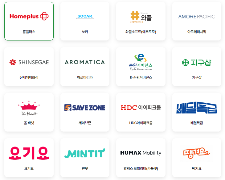 탄소중립 실천포인트 참여 기업 13개 기업