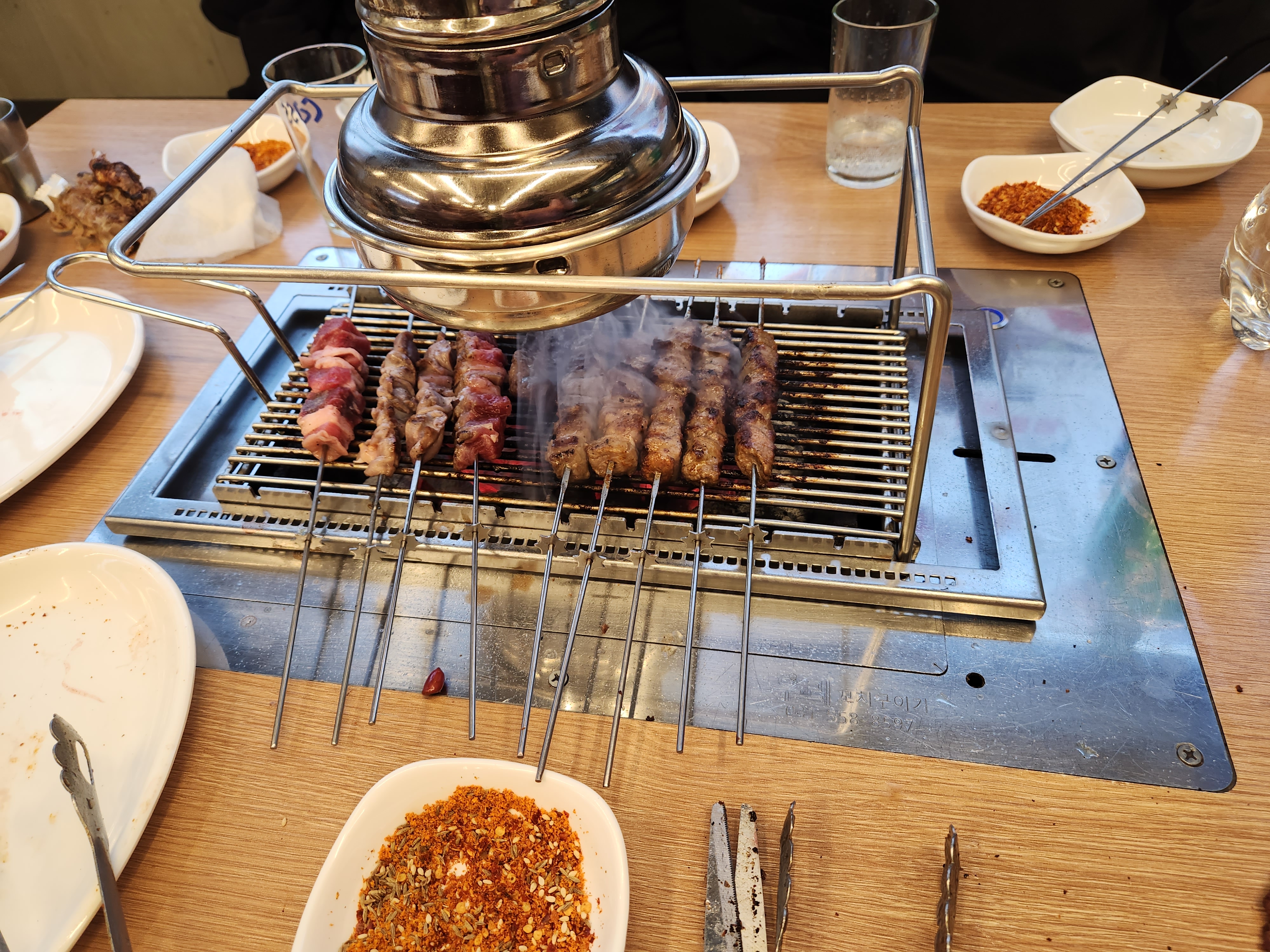 구워지는 양꼬치