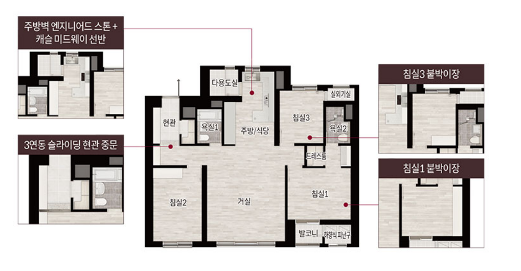 84A : 33.5평&#44; 공급면적 110.90제곱미터&#44; 195세대