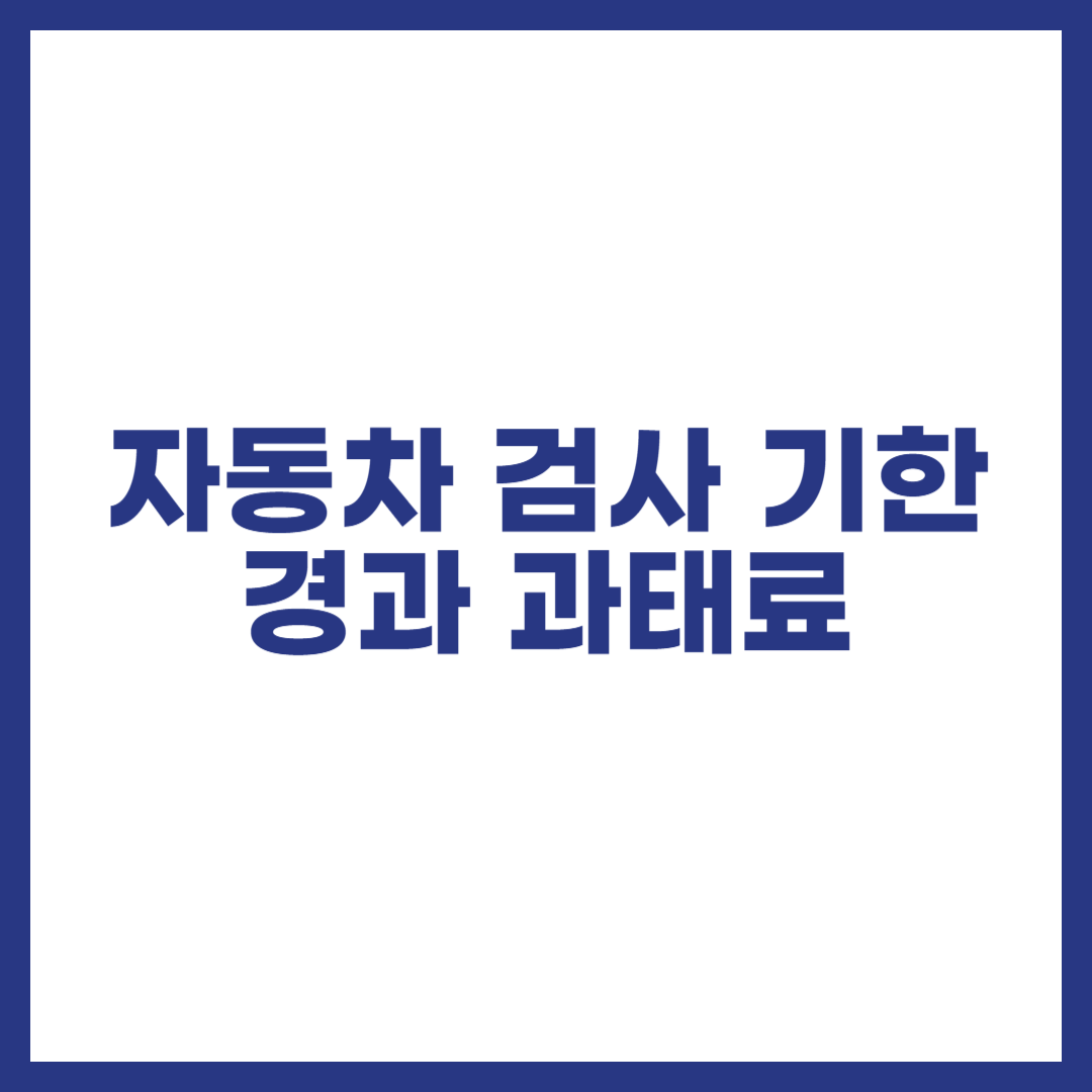자동차 검사 기한 경과 과태료