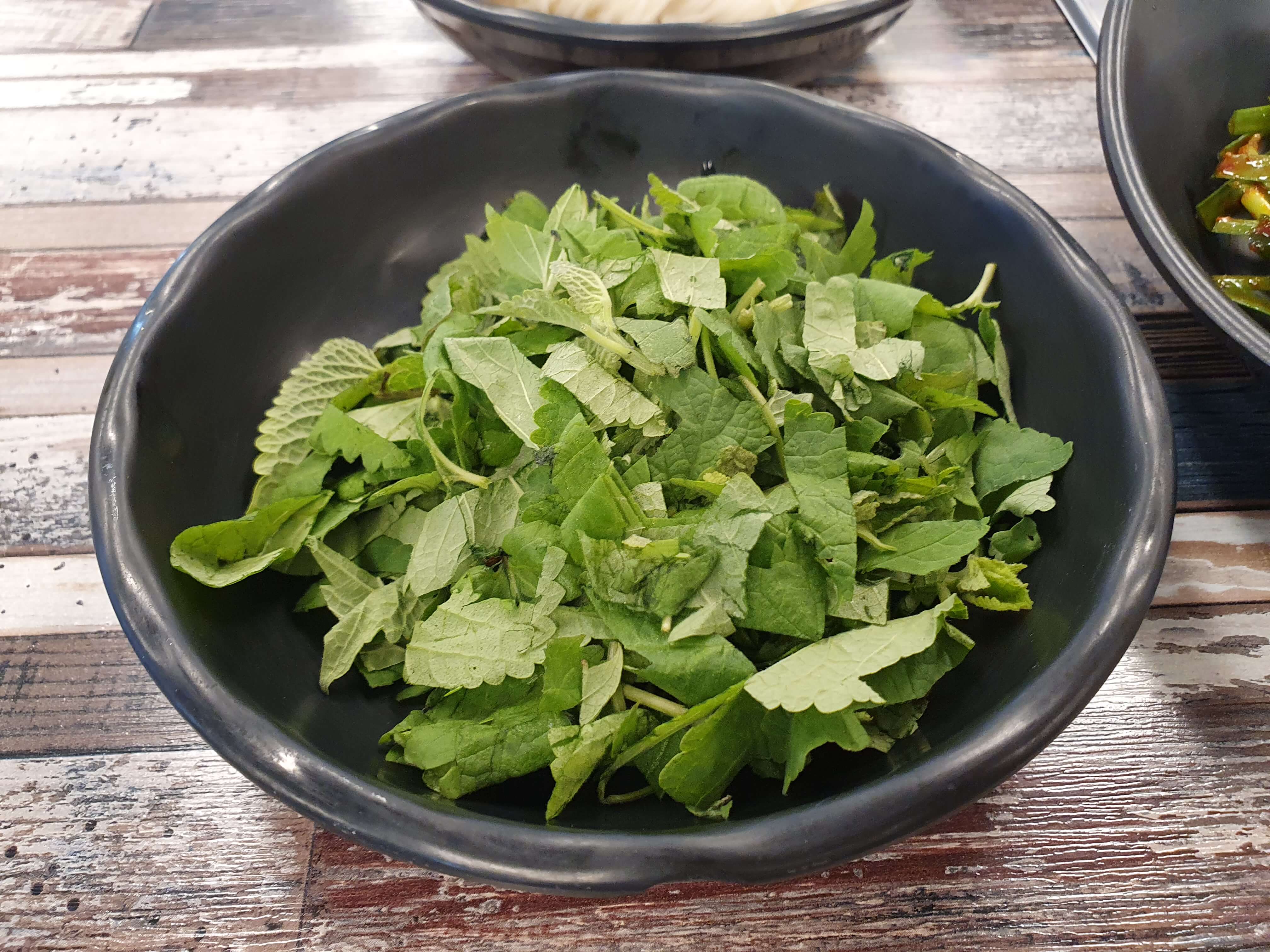 기장 장안읍 고리원전 맛집 배나무집-방아잎