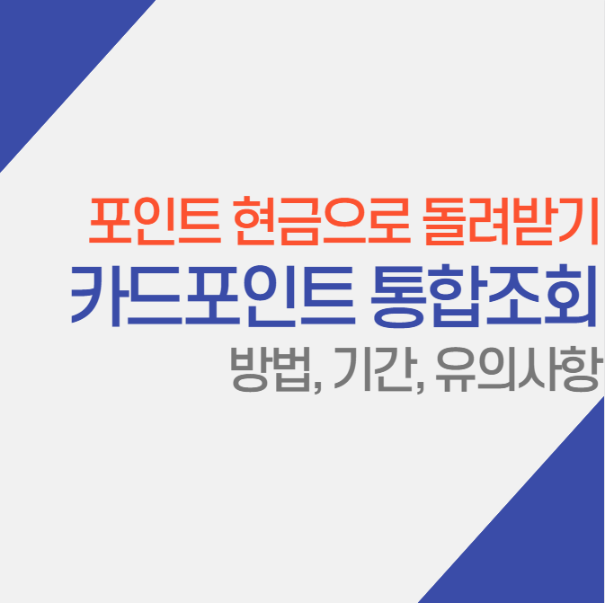  카드 포인트 통합 조회 방법, 3분 만에 현금으로 돌려받기