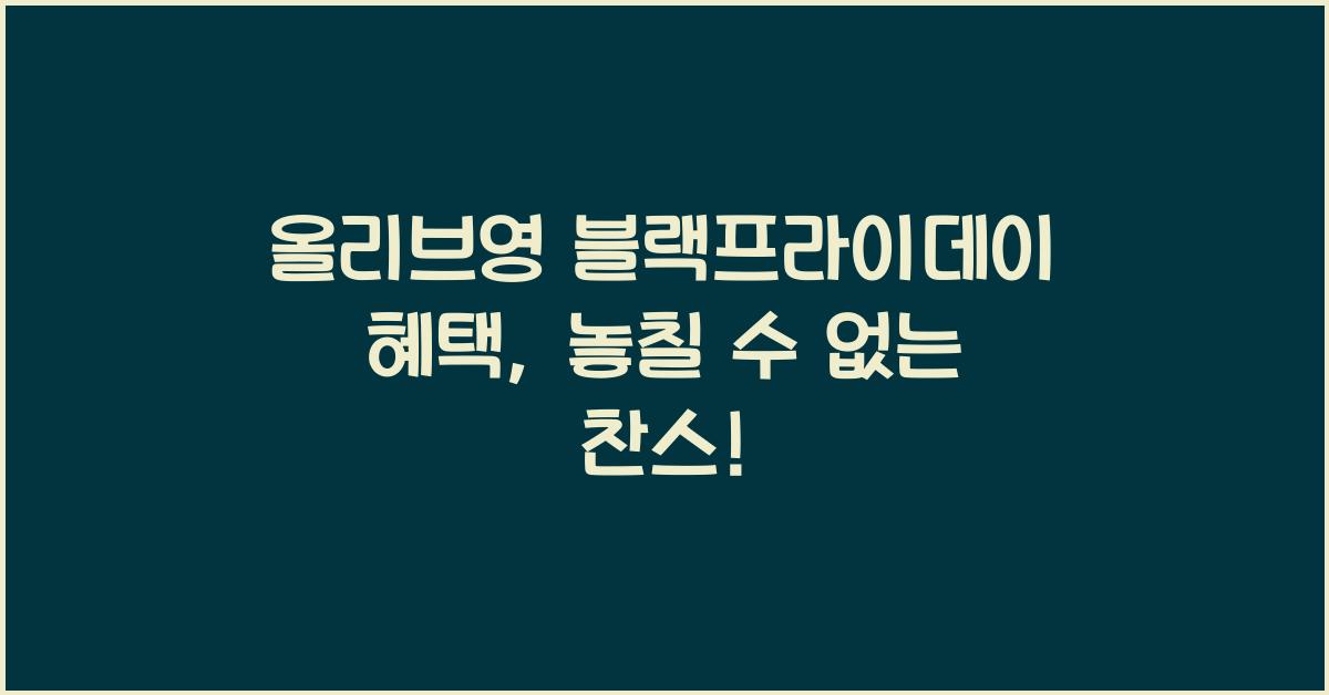 올리브영 블랙프라이데이