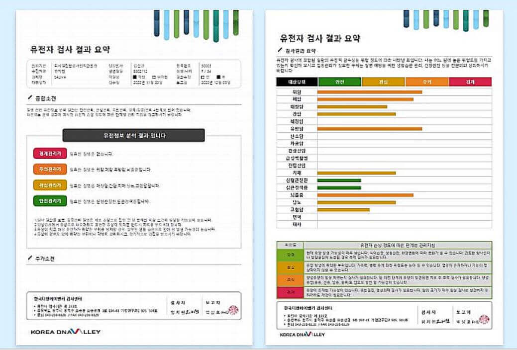 파인애플 유전자 검사 결과지