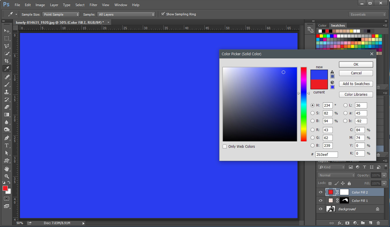 포토샵 색 입히기