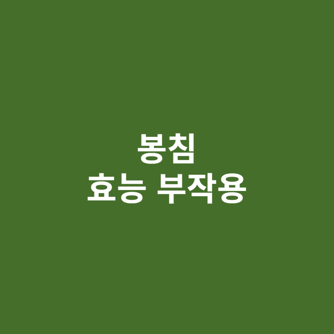 봉침 효능과 부작용